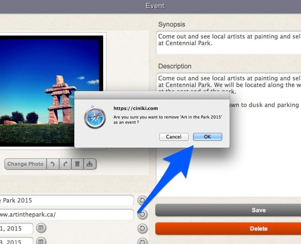 Ciniki How Do I Delete An Event Ciniki How Do I Delete An Event