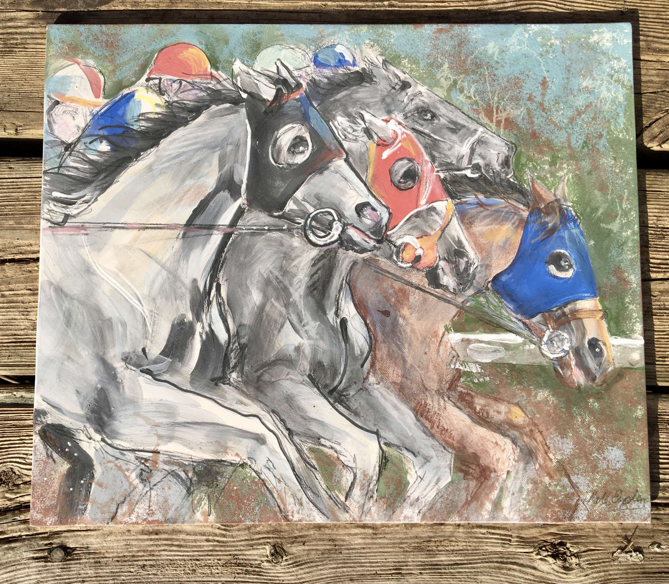Racehorses and Jockeys Tile Racehorses and Jockeys Tile