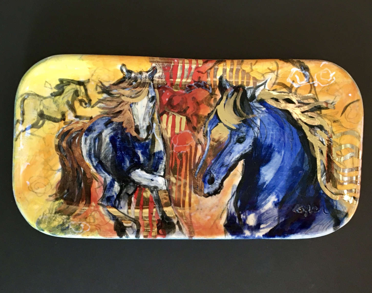 Horses Playing Dish Horses Playing Dish
