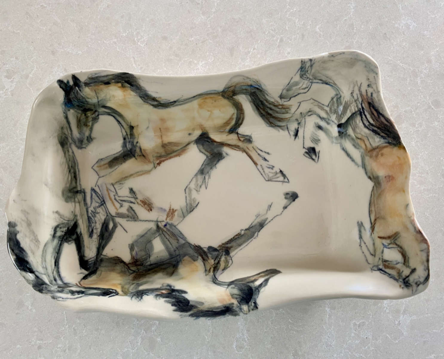 Horses Playing Casserole Dish