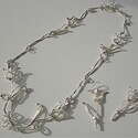 Flower necklace and earrings
