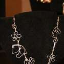 Sterling necklace flowers and horses