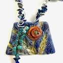 Porcelain Wheat and Poppy With Gemstones